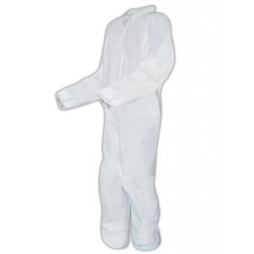 SafetyCo Sunrise SMP125  Coverall, Zipper Front, Elastic Wrists & Ankles. White  Material:  Suntech™