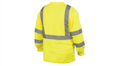 Pyramex RLTS3110B Hi Vis Yellow Black Bottom - Long Sleeve Safety Shirt - Type R - Class 3