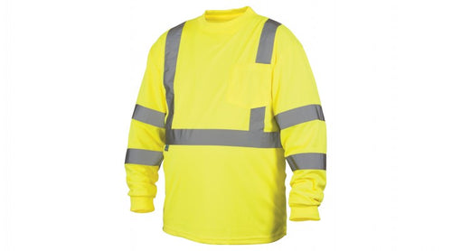 Pyramex RLTS3110 Hi Vis Yellow Long Sleeve Safety Shirt - Typer R - Class 3