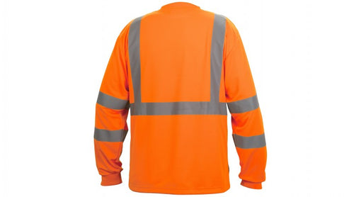 Pyramex RLTS3120B Hi Vis Orange Black Bottom - Long Sleeve Safety Shirt - Type R - Class 3