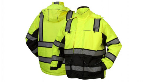 Pyramex RPB3610 Hi Vis Yellow Multi-Layer Parka w/ Removable Inner Jacket - Type R - Class 3