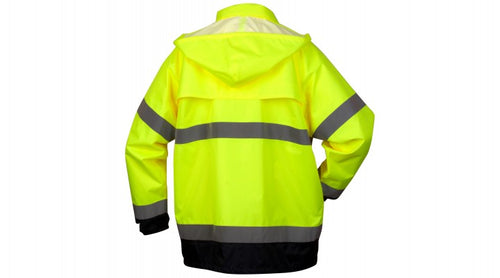 Pyramex RRWJ3110 Hi Vis Yellow Rain Jacket - Class 3