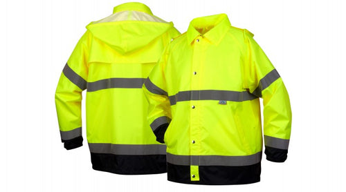 Pyramex RRWJ3110 Hi Vis Yellow Rain Jacket - Class 3