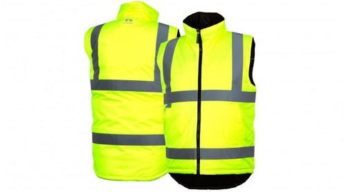 Pyramex RWVZ4510 Hi Vis Yellow Reversible Insulated Safety Vest - Type R - Class 2