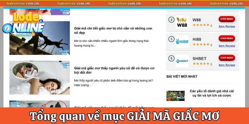 Tổng quan về mục Giải mã giấc mơ